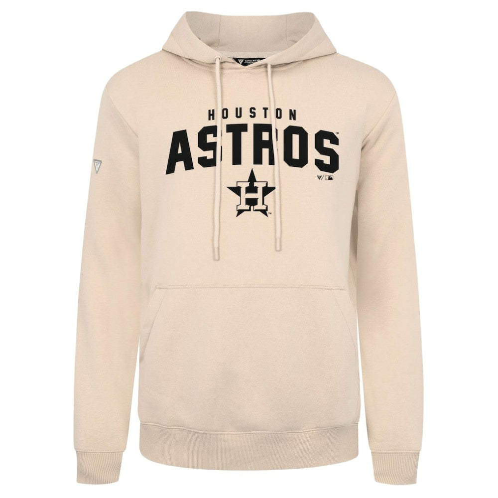 Khaki Houston Astros Levelwear Podium Team Arch Pullover Hoodie