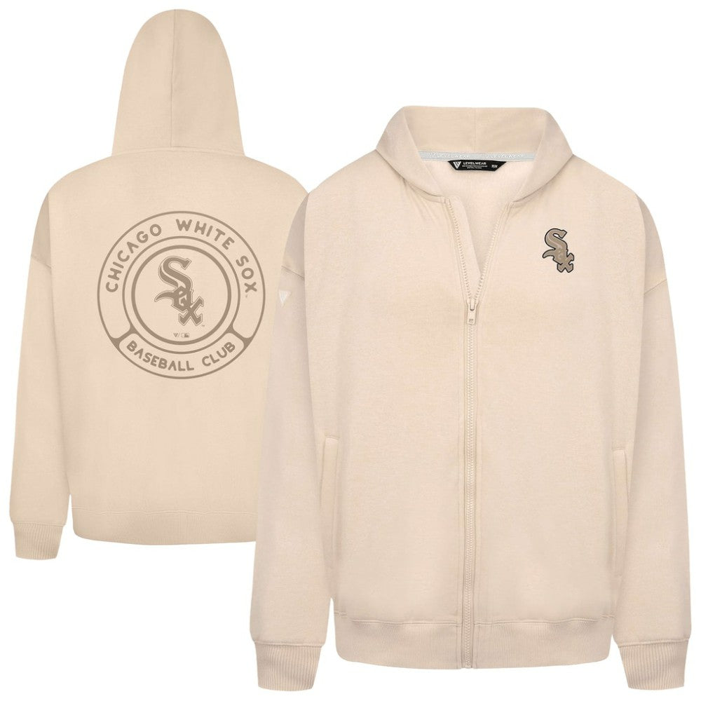Khaki Chicago White Sox Levelwear Uphill Oversized Full-Zip Hoodie