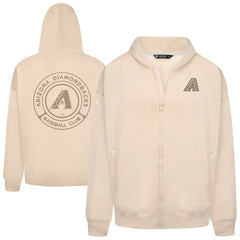 Khaki Arizona Diamondbacks Levelwear Uphill Oversized Full-Zip Hoodie