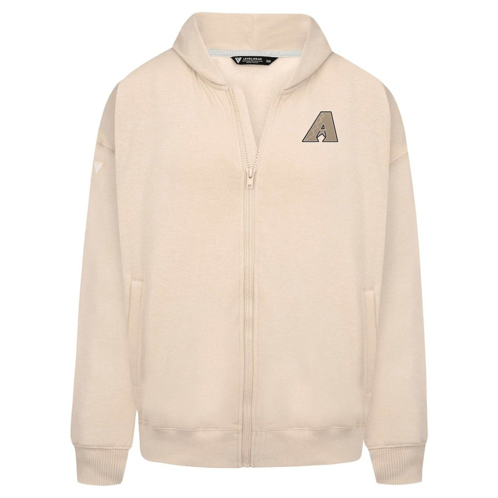 Khaki Arizona Diamondbacks Levelwear Uphill Oversized Full-Zip Hoodie