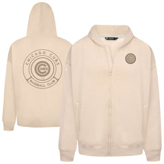 Khaki Chicago Cubs Levelwear Uphill Oversized Full-Zip Hoodie