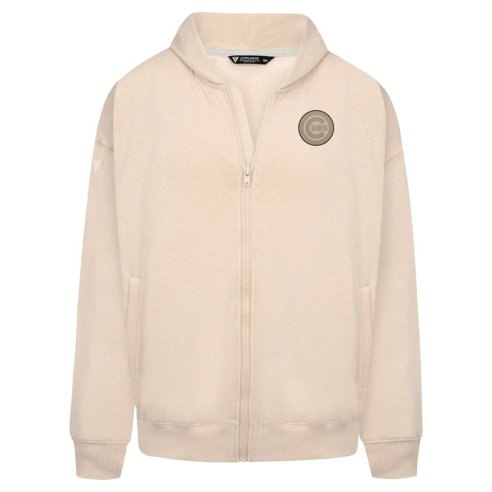 Khaki Chicago Cubs Levelwear Uphill Oversized Full-Zip Hoodie