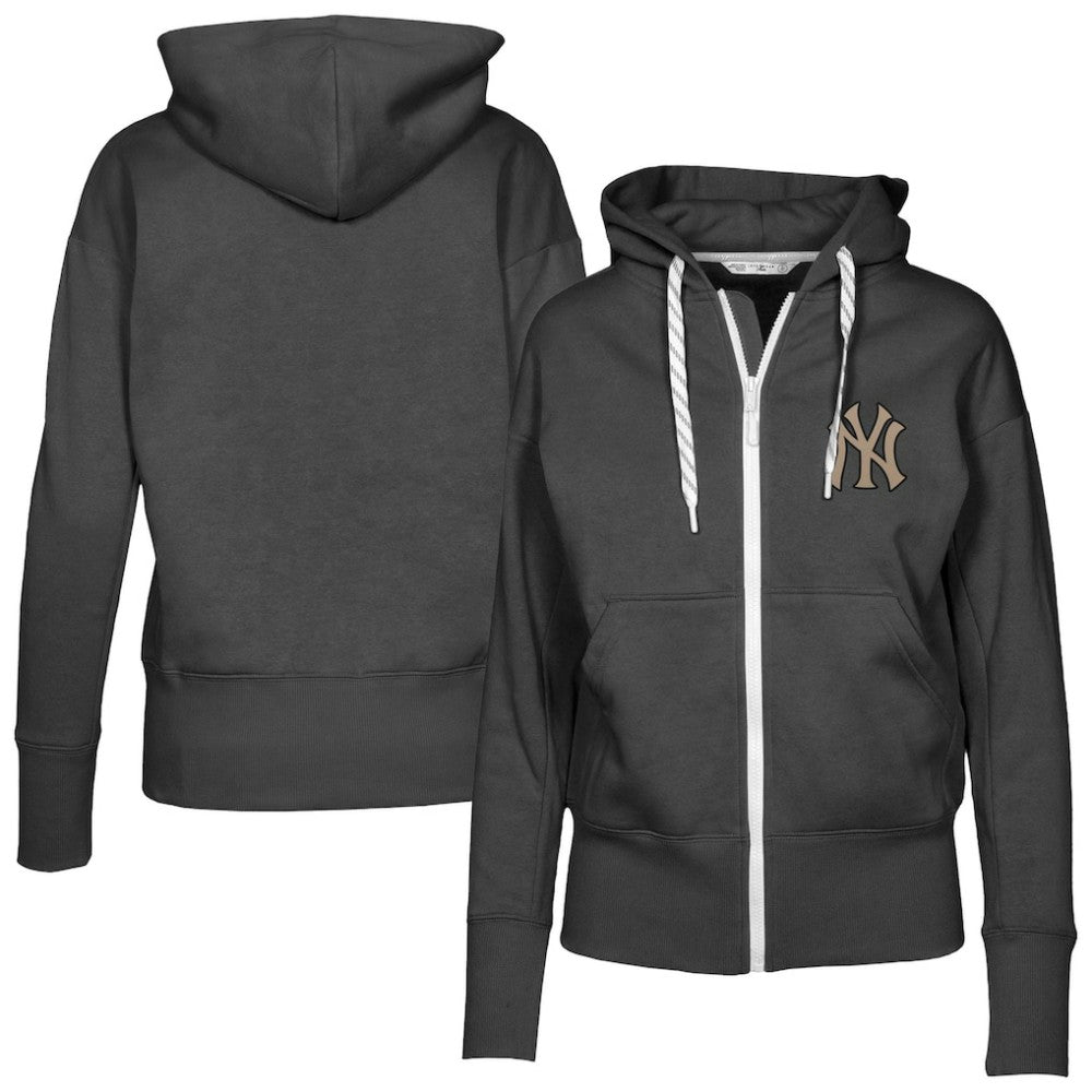 Black New York Yankees Levelwear Women's Gardinia Full-Zip Hoodie