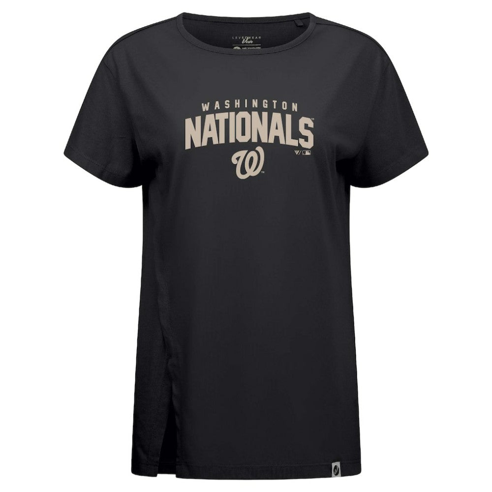 Black Washington Nationals Levelwear Influx Team Arch T-Shirt