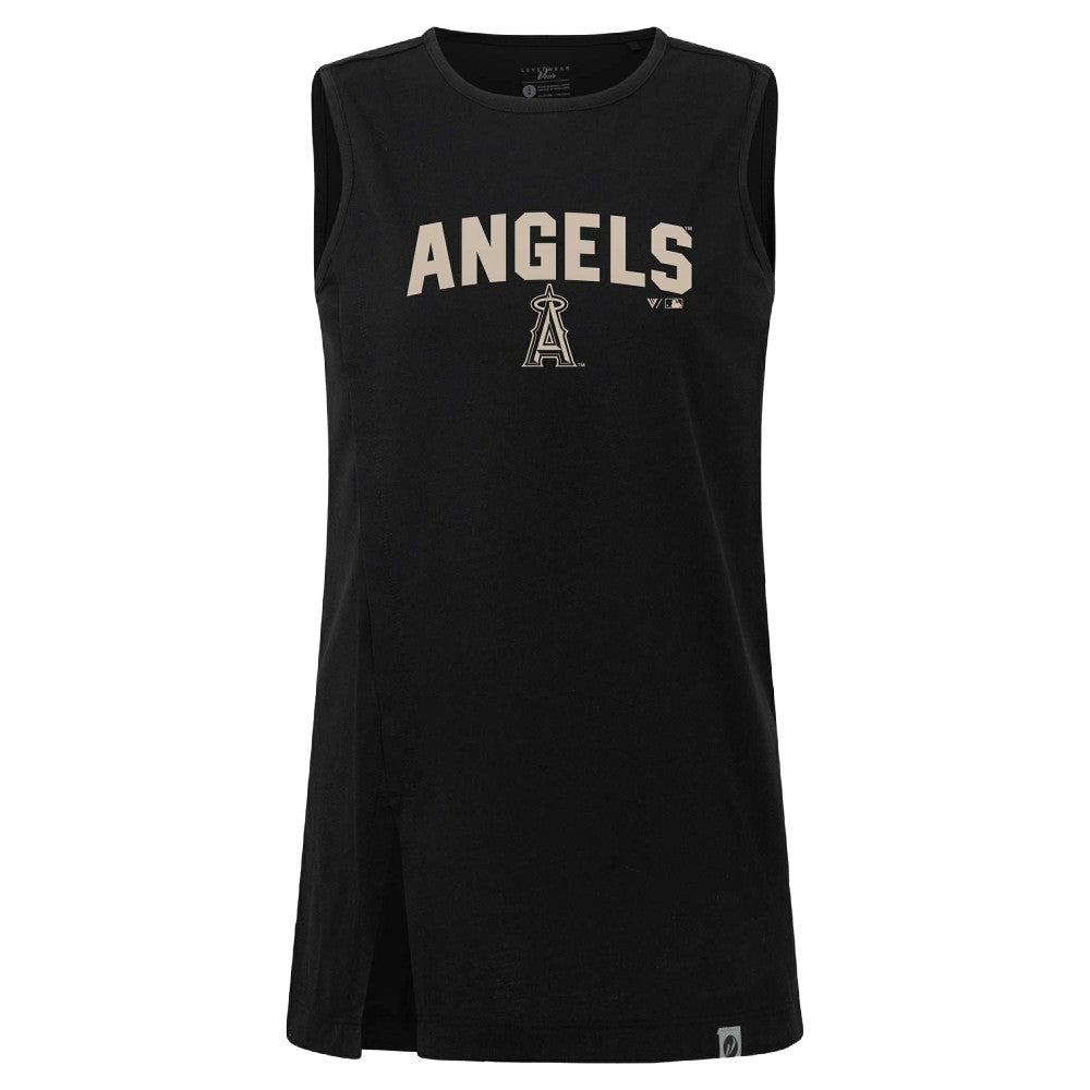 Black Los Angeles Angels Levelwear Women's Influx Team Arch Tank Top