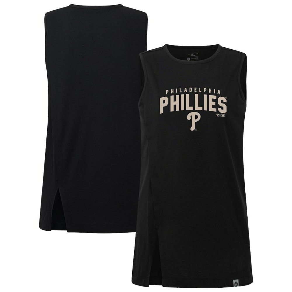 Black Philadelphia Phillies Levelwear Women's Influx Team Arch Tank Top