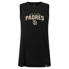 Black San Diego Padres Levelwear Women's Influx Team Arch Tank Top