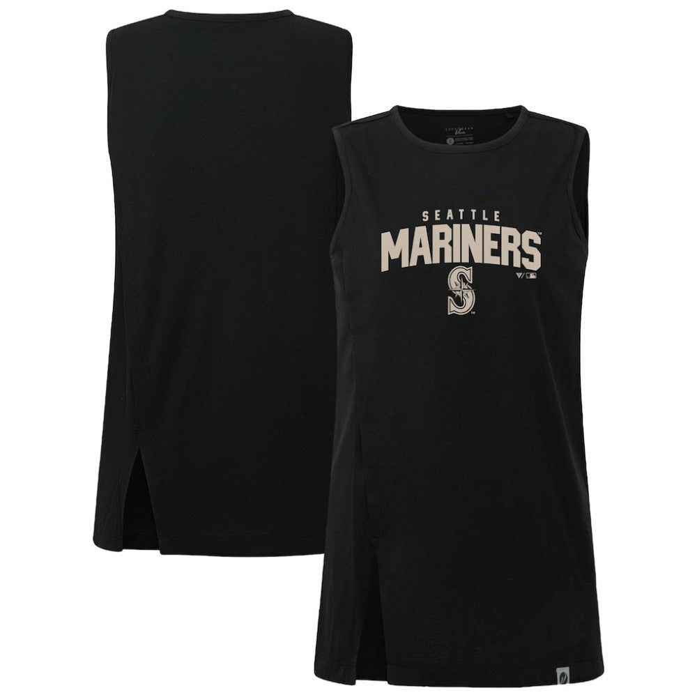 Black Seattle Mariners Levelwear Women's Influx Team Arch Tank Top