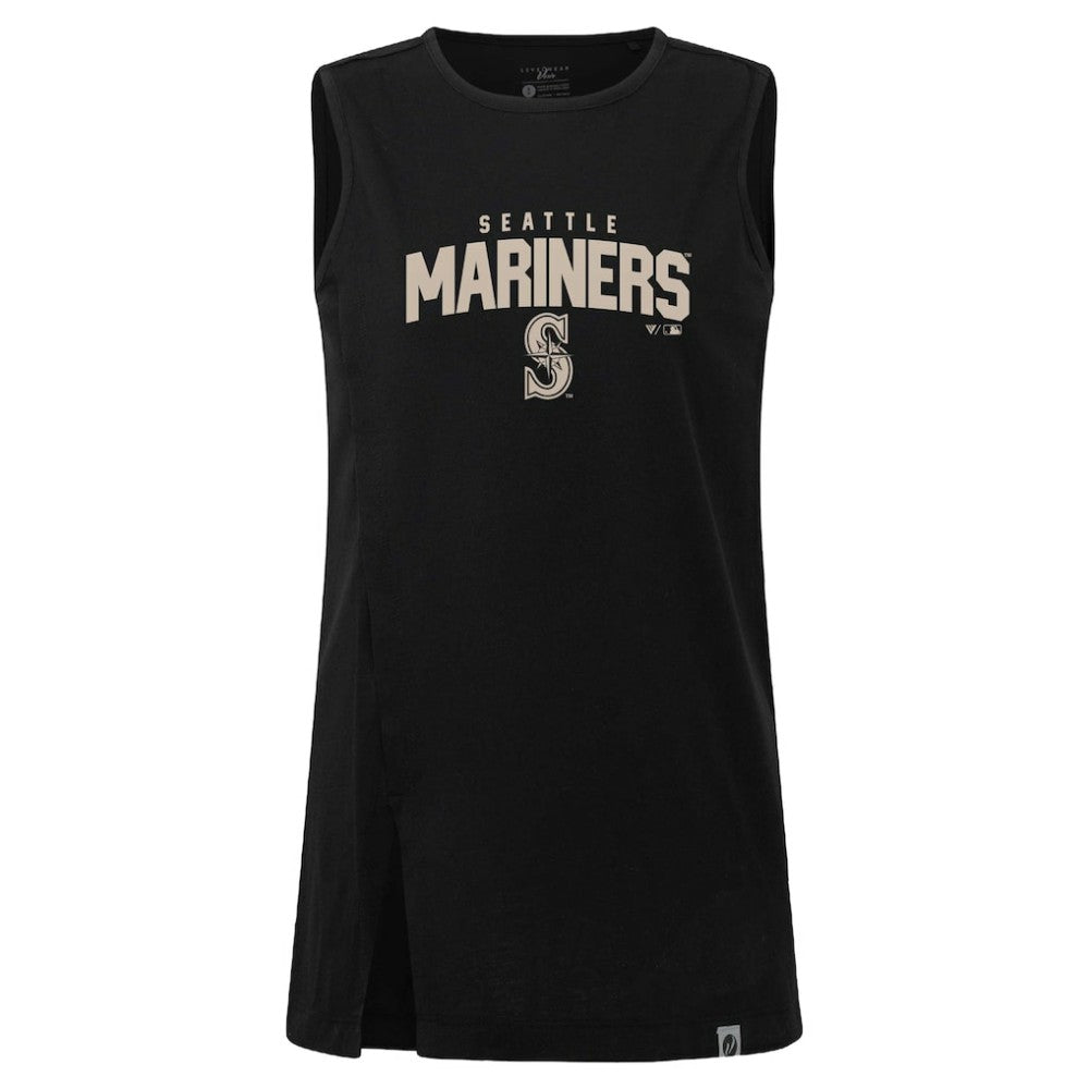 Black Seattle Mariners Levelwear Women's Influx Team Arch Tank Top