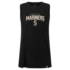 Black Seattle Mariners Levelwear Women's Influx Team Arch Tank Top