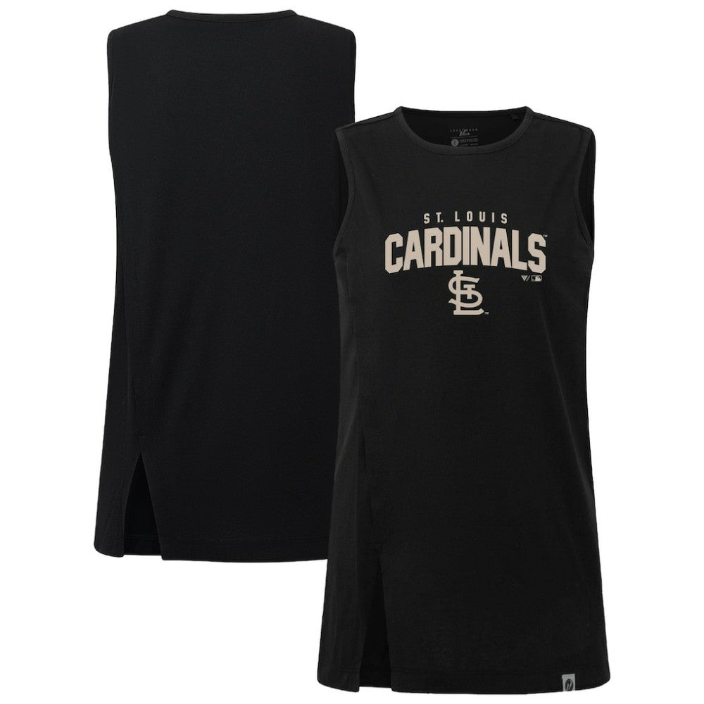 Black St. Louis Cardinals Levelwear Women's Influx Team Arch Tank Top