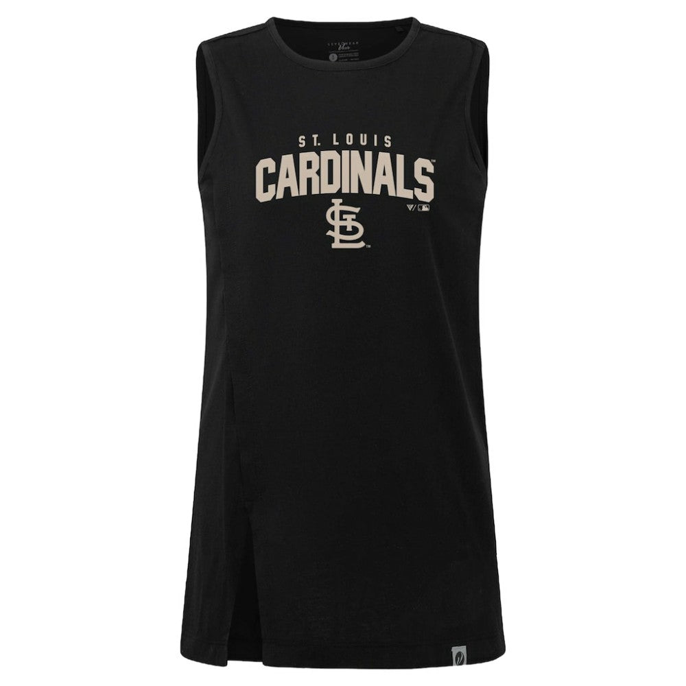Black St. Louis Cardinals Levelwear Women's Influx Team Arch Tank Top
