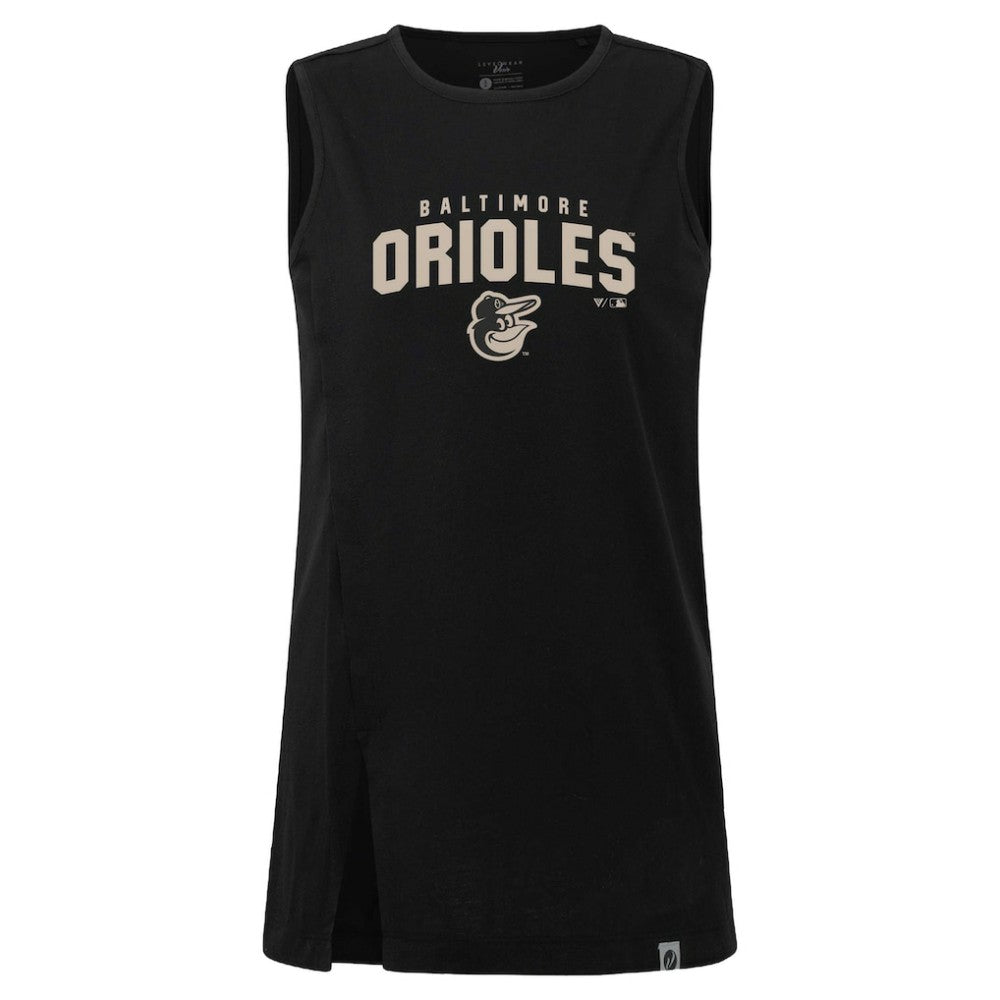 Black Baltimore Orioles Levelwear Women's Influx Team Arch Tank Top