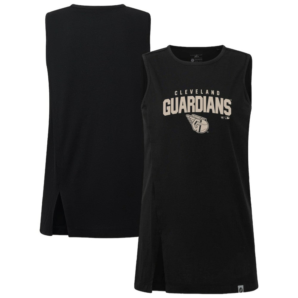 Black Cleveland Guardians Levelwear Women's Influx Team Arch Tank Top