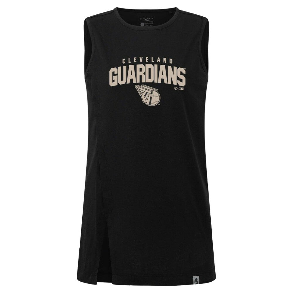 Black Cleveland Guardians Levelwear Women's Influx Team Arch Tank Top