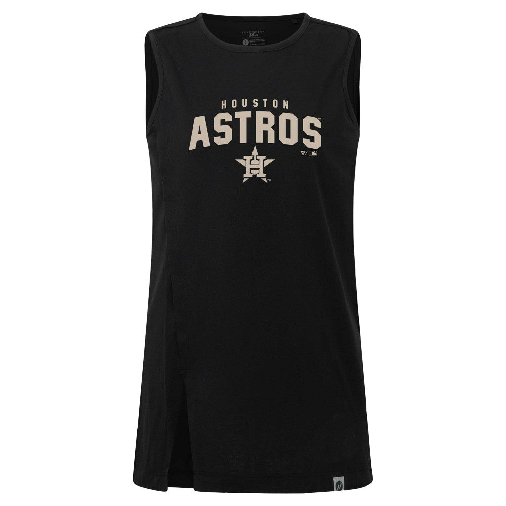 Black Houston Astros Levelwear Women's Influx Team Arch Tank Top