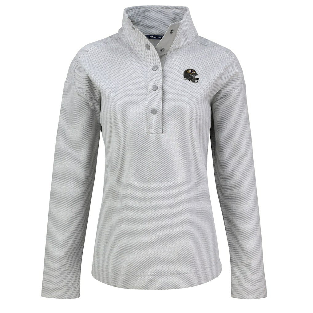 Cutter & Buck Women's Hunts Point Eco Half-Snap Sweatshirt - Baltimore Ravens Sweatshirts