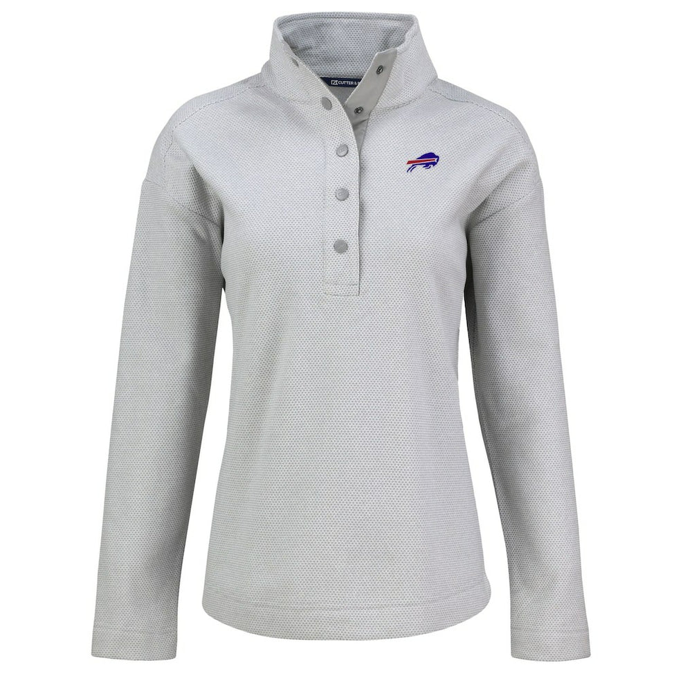 Cutter & Buck Women's Hunts Point Eco Half-Snap Sweatshirt - Buffalo Bills Sweatshirts