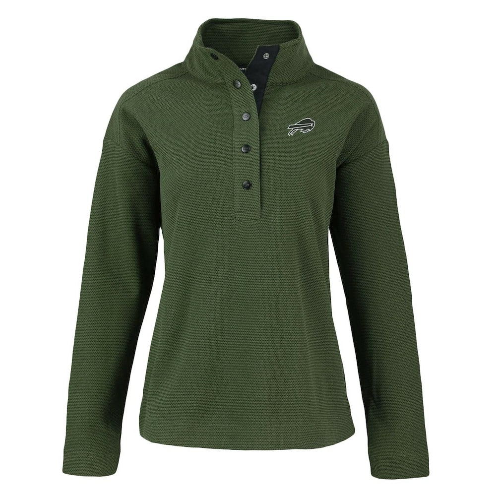 Cutter & Buck Women's Hunts Point Eco Half-Snap Sweatshirt - Buffalo Bills Sweatshirts