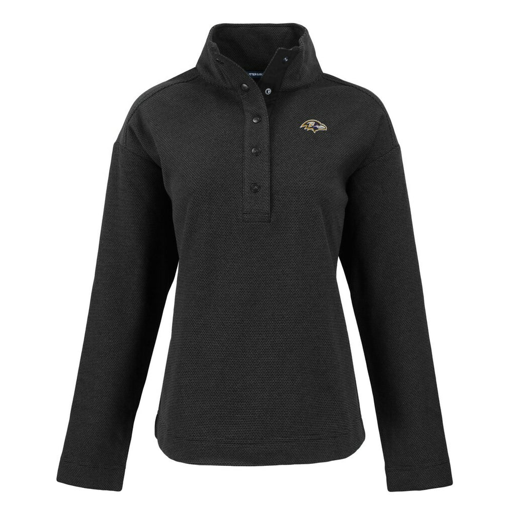 Cutter & Buck Women's Hunts Point Eco Half-Snap Sweatshirt - Baltimore Ravens Sweatshirts
