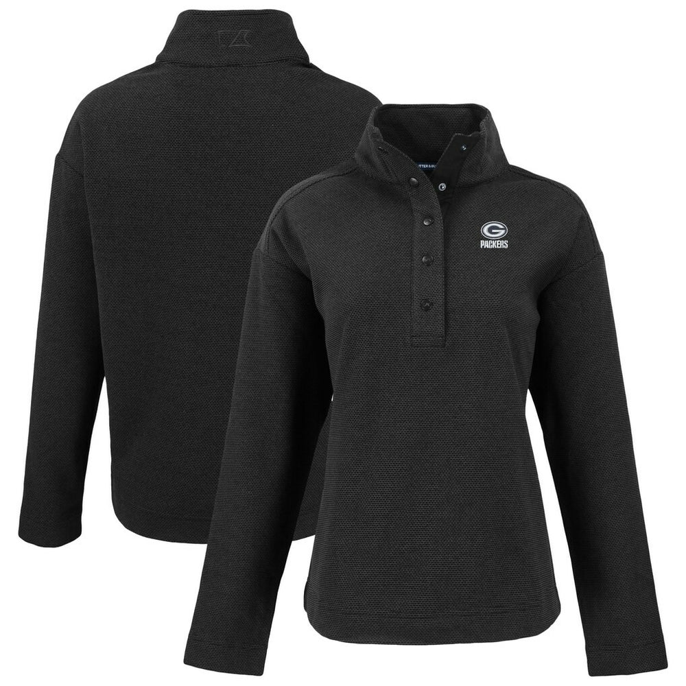 Cutter & Buck Women's Hunts Point Eco Half-Snap Sweatshirt - Green Bay Packers Sweatshirts