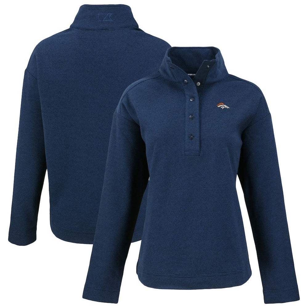 Cutter & Buck Women's Hunts Point Eco Half-Snap Sweatshirt - Denver Broncos Sweatshirts