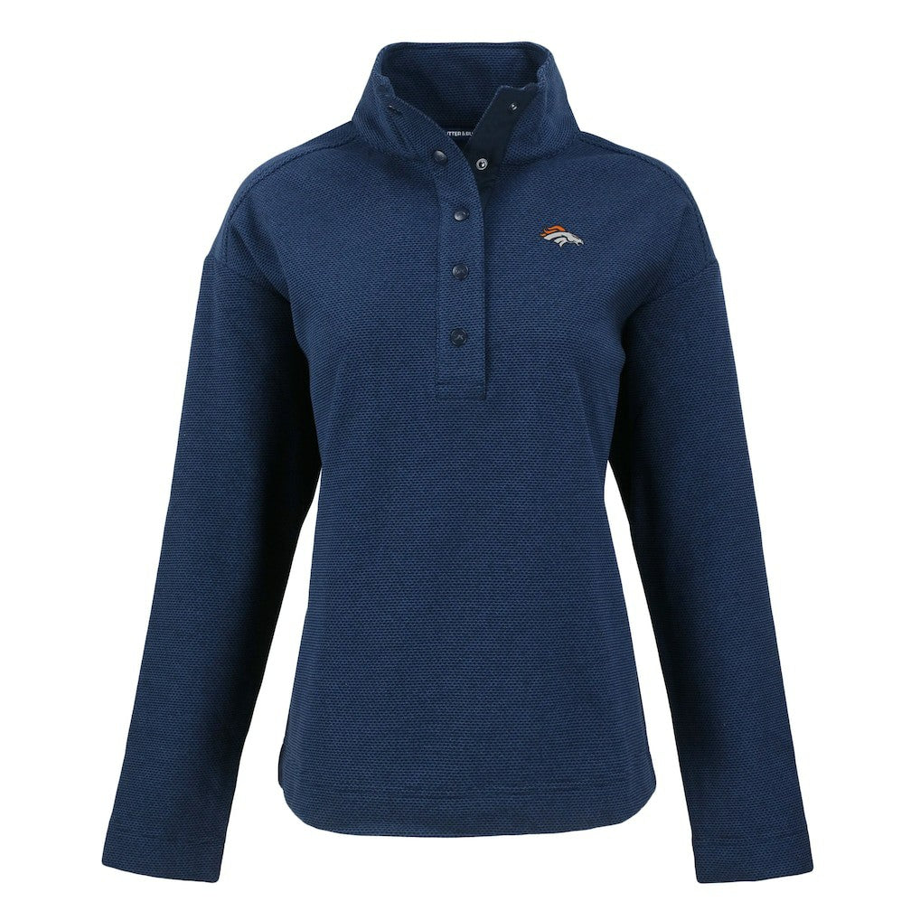 Cutter & Buck Women's Hunts Point Eco Half-Snap Sweatshirt - Denver Broncos Sweatshirts