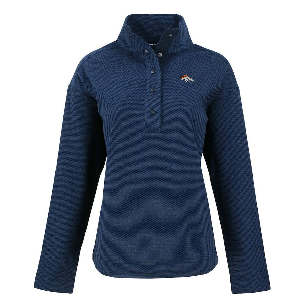 Cutter & Buck Women's Hunts Point Eco Half-Snap Sweatshirt - Denver Broncos Sweatshirts
