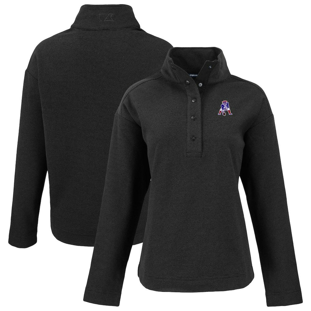 Cutter & Buck Women's Hunts Point Eco Half-Snap Sweatshirt - New England Patriots Sweatshirts