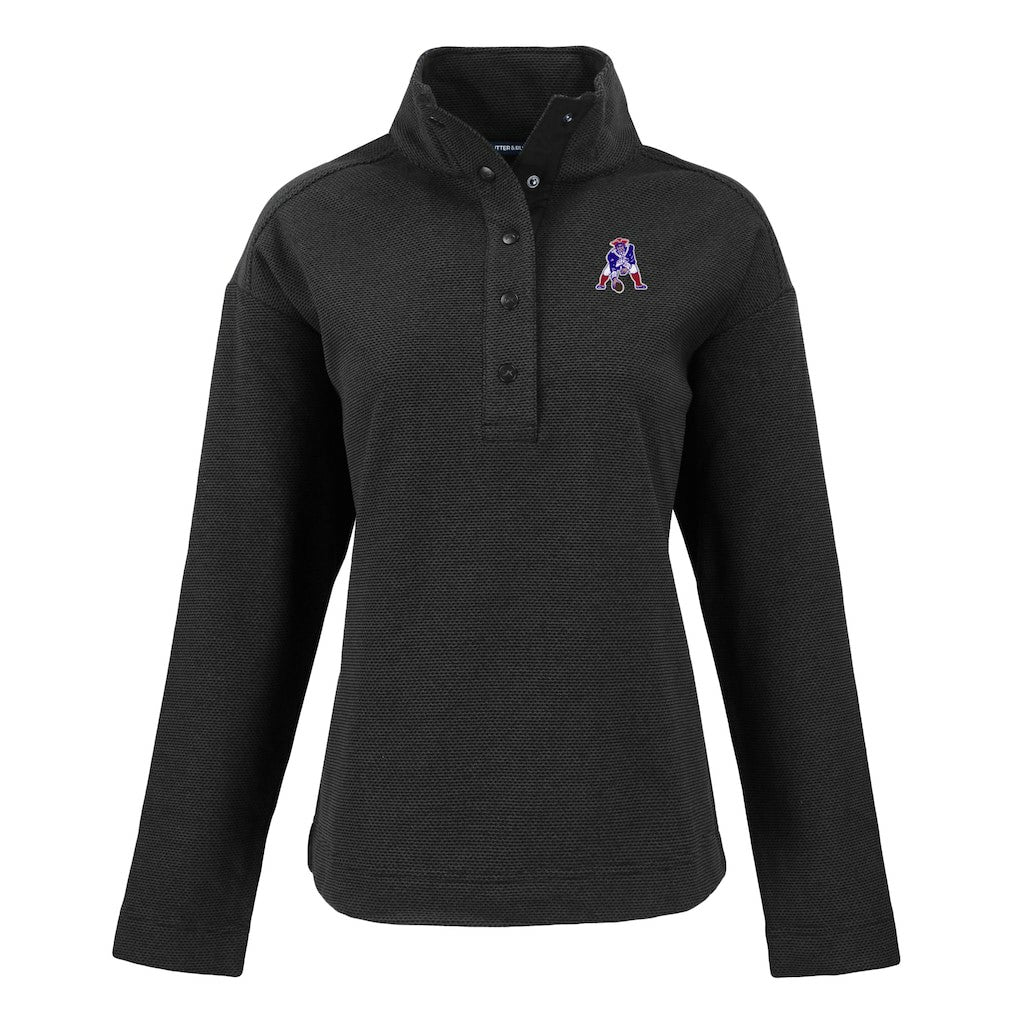 Cutter & Buck Women's Hunts Point Eco Half-Snap Sweatshirt - New England Patriots Sweatshirts