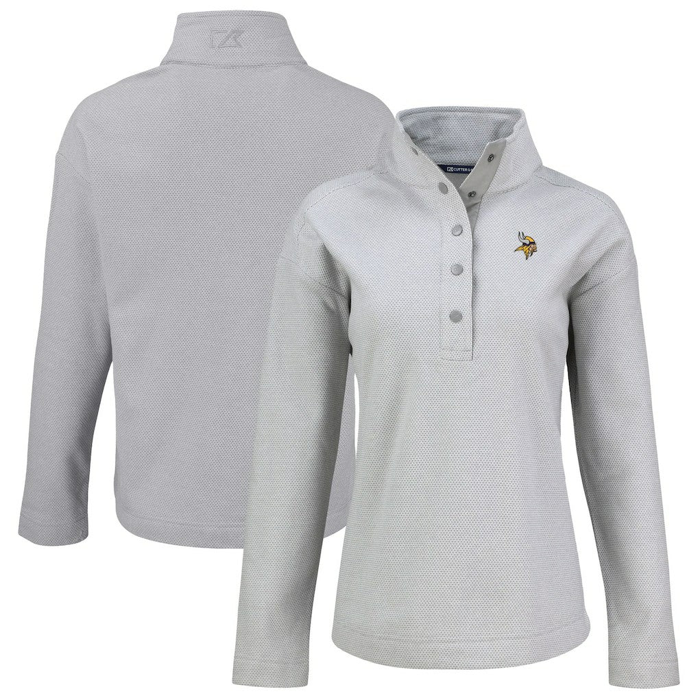 Cutter & Buck Women's Hunts Point Eco Half-Snap Sweatshirt - Minnesota Vikings Sweatshirts