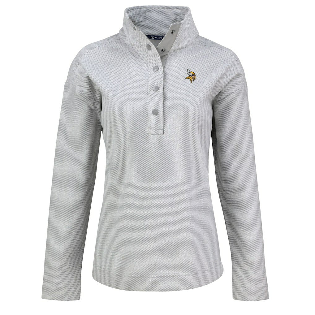 Cutter & Buck Women's Hunts Point Eco Half-Snap Sweatshirt - Minnesota Vikings Sweatshirts