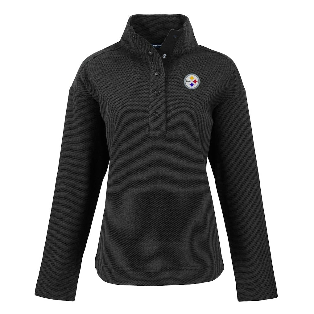 Cutter & Buck Women's Hunts Point Eco Half-Snap Sweatshirt - Pittsburgh Steelers Sweatshirts
