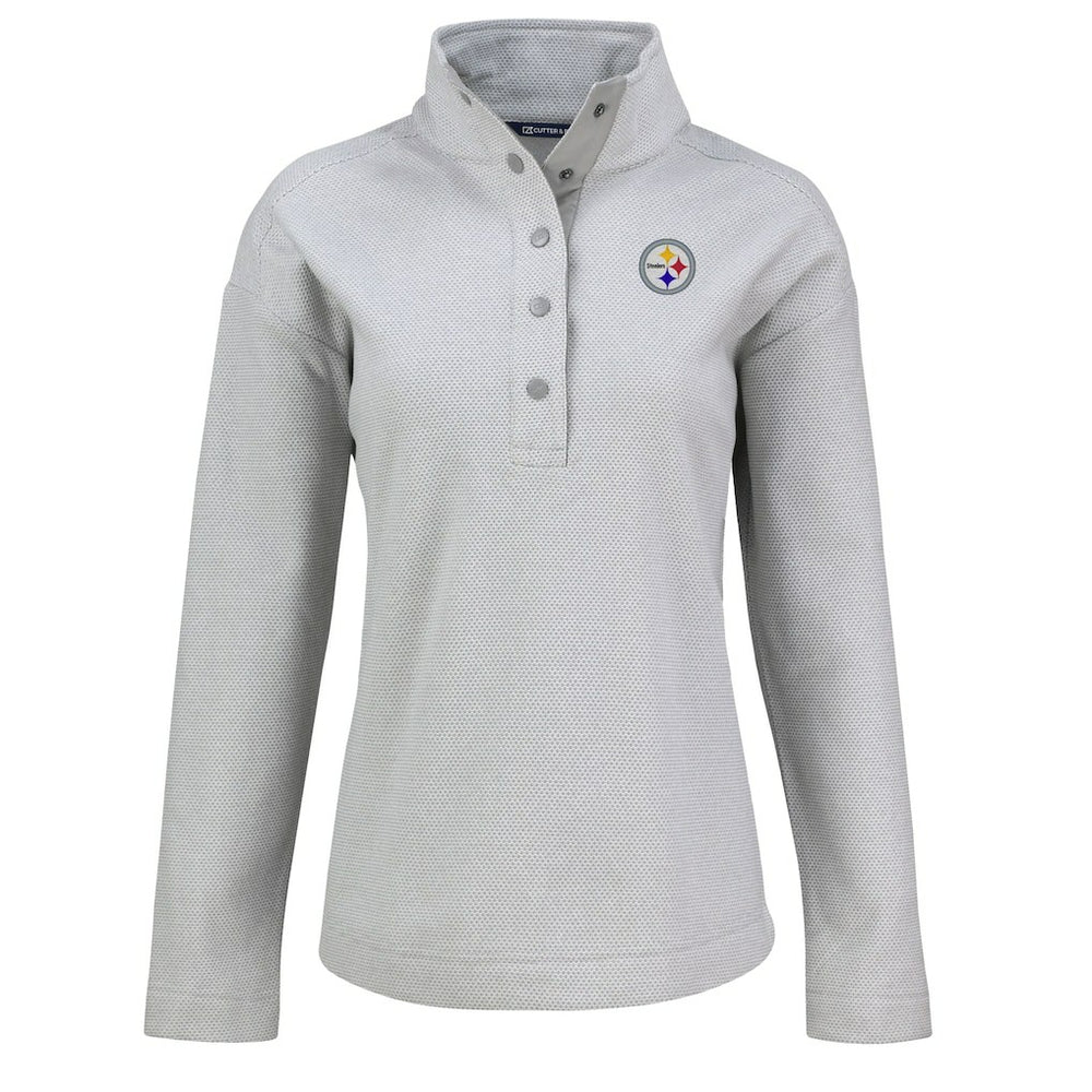 Cutter & Buck Women's Hunts Point Eco Half-Snap Sweatshirt - Pittsburgh Steelers Sweatshirts