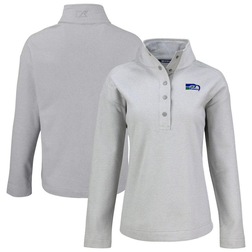 Cutter & Buck Women's Hunts Point Eco Half-Snap Sweatshirt - Seattle Seahawks Sweatshirts