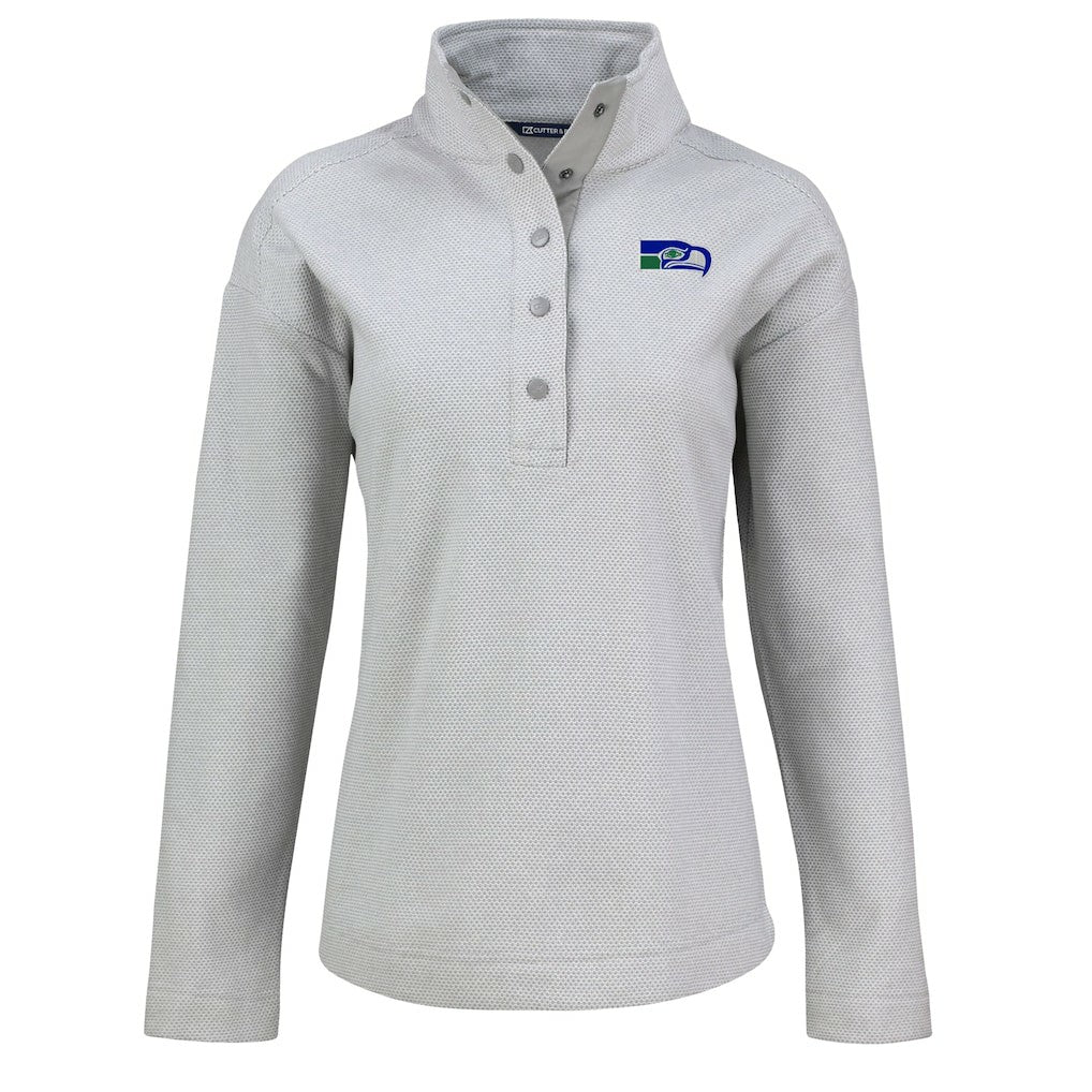 Cutter & Buck Women's Hunts Point Eco Half-Snap Sweatshirt - Seattle Seahawks Sweatshirts