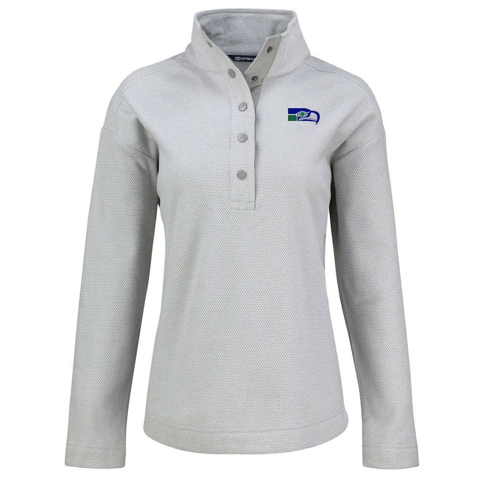 Cutter & Buck Women's Hunts Point Eco Half-Snap Sweatshirt - Seattle Seahawks Sweatshirts