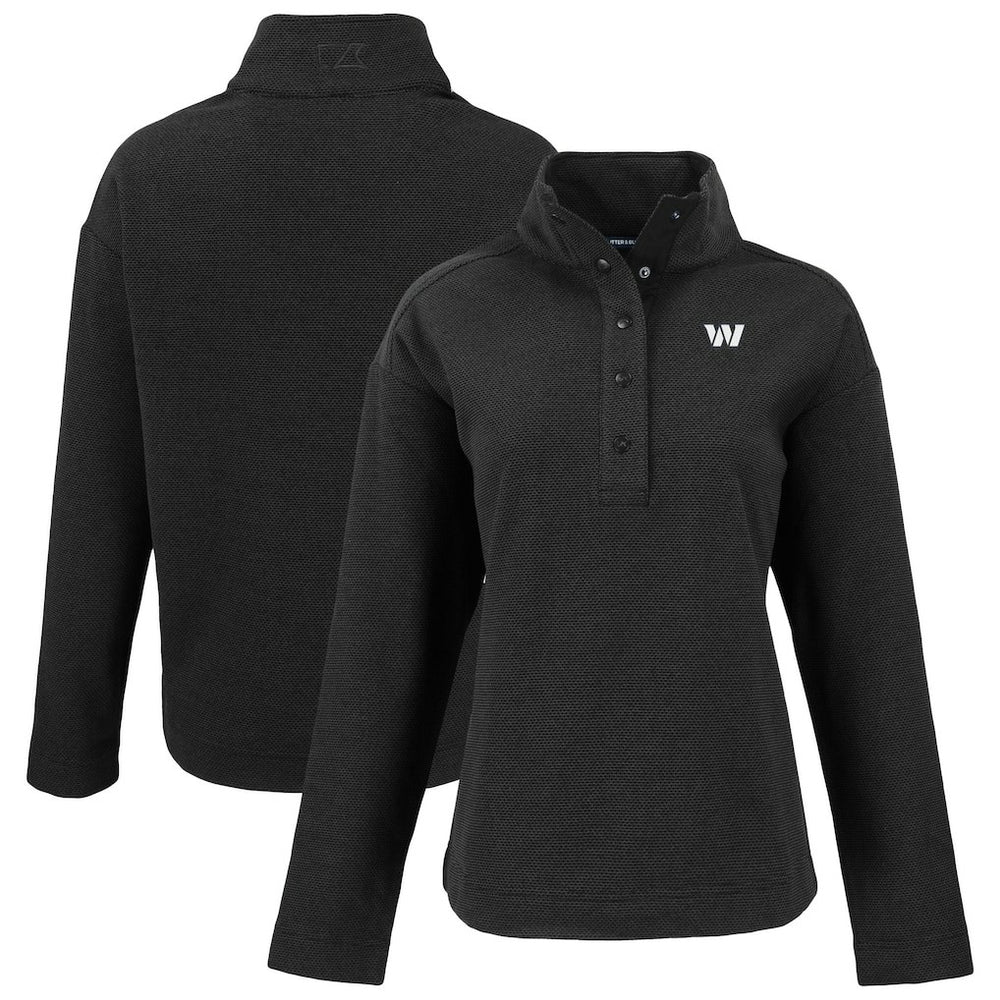 Cutter & Buck Women's Hunts Point Eco Half-Snap Sweatshirt - Washington Commanders Sweatshirts