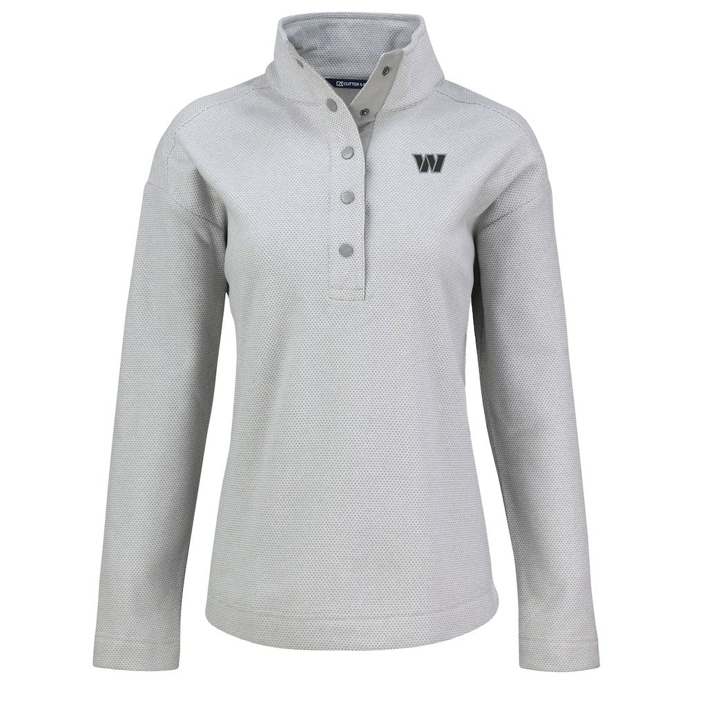 Cutter & Buck Women's Hunts Point Eco Half-Snap Sweatshirt - Washington Commanders Sweatshirts