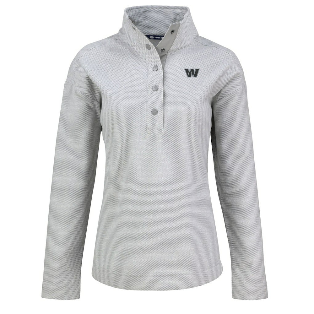Cutter & Buck Women's Hunts Point Eco Half-Snap Sweatshirt - Washington Commanders Sweatshirts