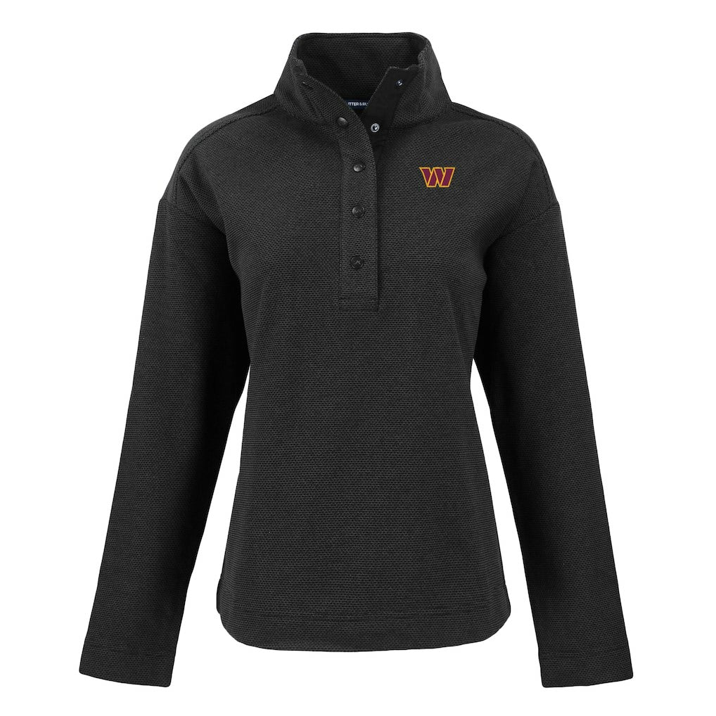Cutter & Buck Women's Hunts Point Eco Half-Snap Sweatshirt - Washington Commanders Sweatshirts