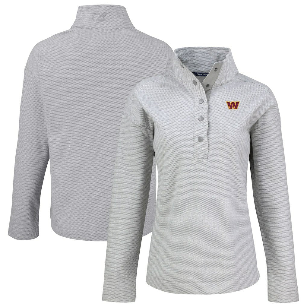 Cutter & Buck Women's Hunts Point Eco Half-Snap Sweatshirt - Washington Commanders Sweatshirts