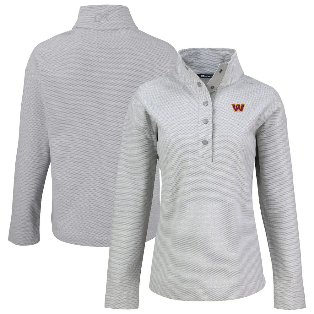 Cutter & Buck Women's Hunts Point Eco Half-Snap Sweatshirt - Washington Commanders Sweatshirts