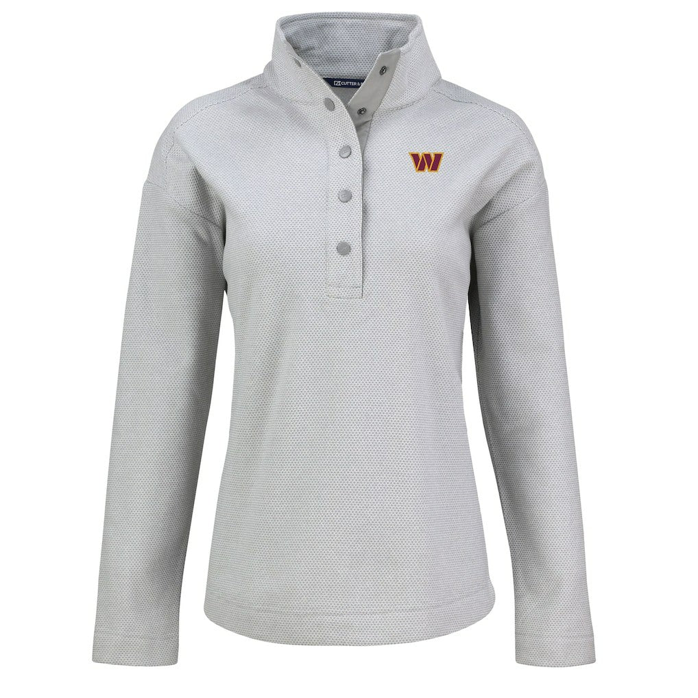 Cutter & Buck Women's Hunts Point Eco Half-Snap Sweatshirt - Washington Commanders Sweatshirts