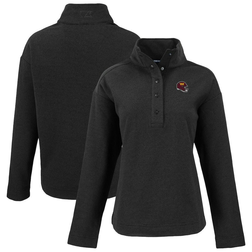Cutter & Buck Women's Hunts Point Eco Half-Snap Sweatshirt - Washington Commanders Sweatshirts