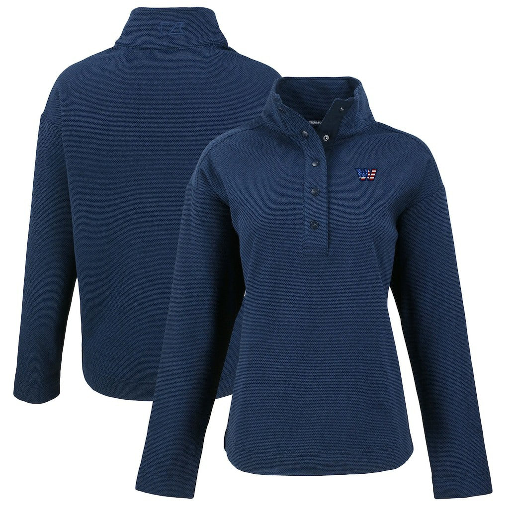 Cutter & Buck Women's Hunts Point Eco Half-Snap Sweatshirt - Washington Commanders Sweatshirts