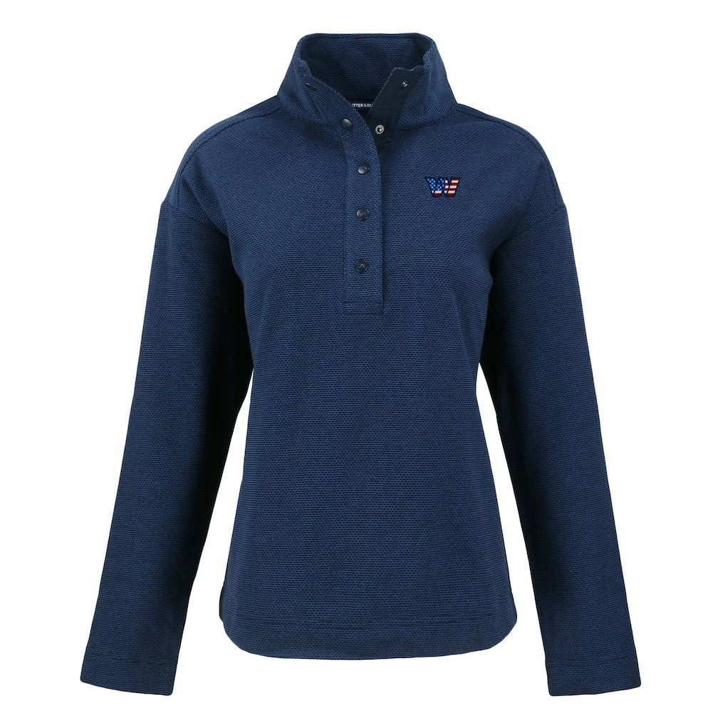 Cutter & Buck Women's Hunts Point Eco Half-Snap Sweatshirt - Washington Commanders Sweatshirts