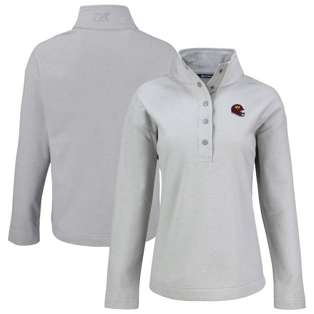 Cutter & Buck Women's Hunts Point Eco Half-Snap Sweatshirt - Washington Commanders Sweatshirts