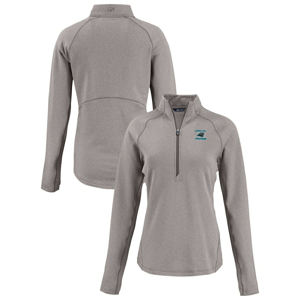 Cutter & Buck Women's Peshastin Eco Fleece Recycled Tri-Blend Raglan Half-Zip Jacket - Carolina Panthers Jackets