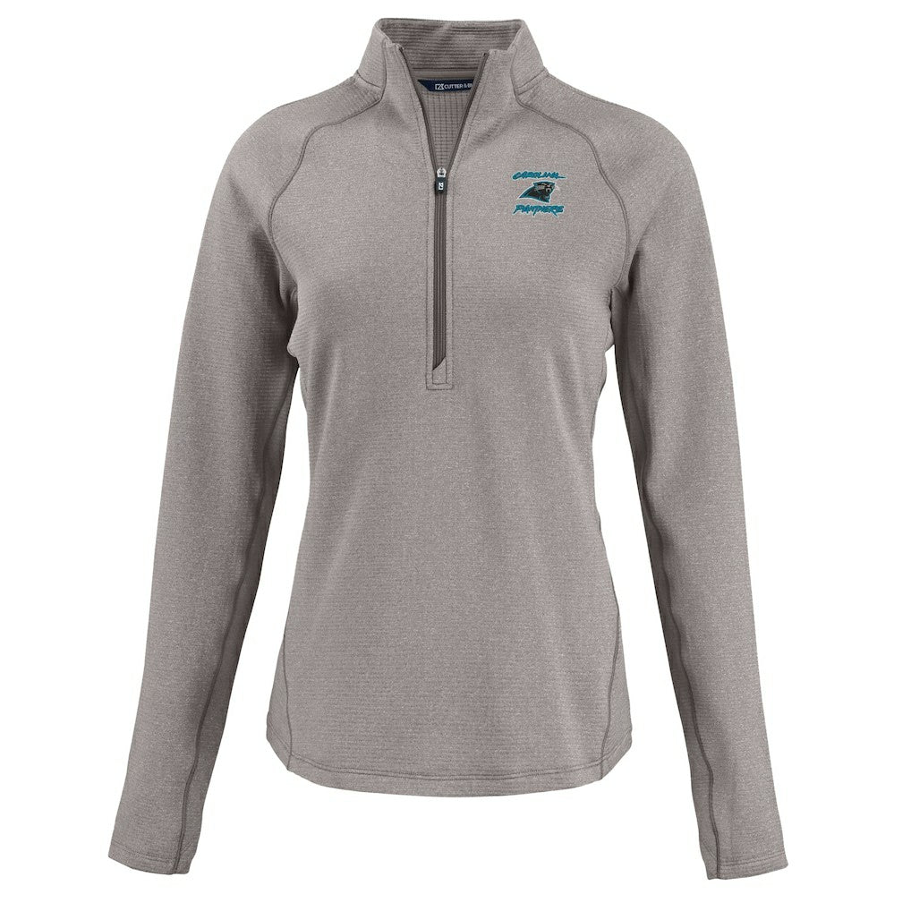 Cutter & Buck Women's Peshastin Eco Fleece Recycled Tri-Blend Raglan Half-Zip Jacket - Carolina Panthers Jackets